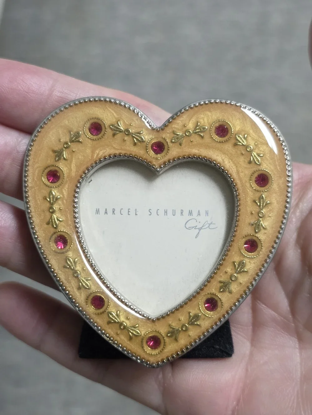 Marcel Schurman Mini Enamel & Crystal Heart Frame